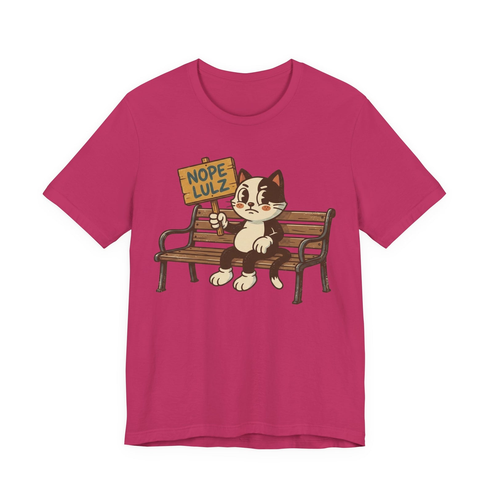 Nope Lulz Funny Retro Cat Tee