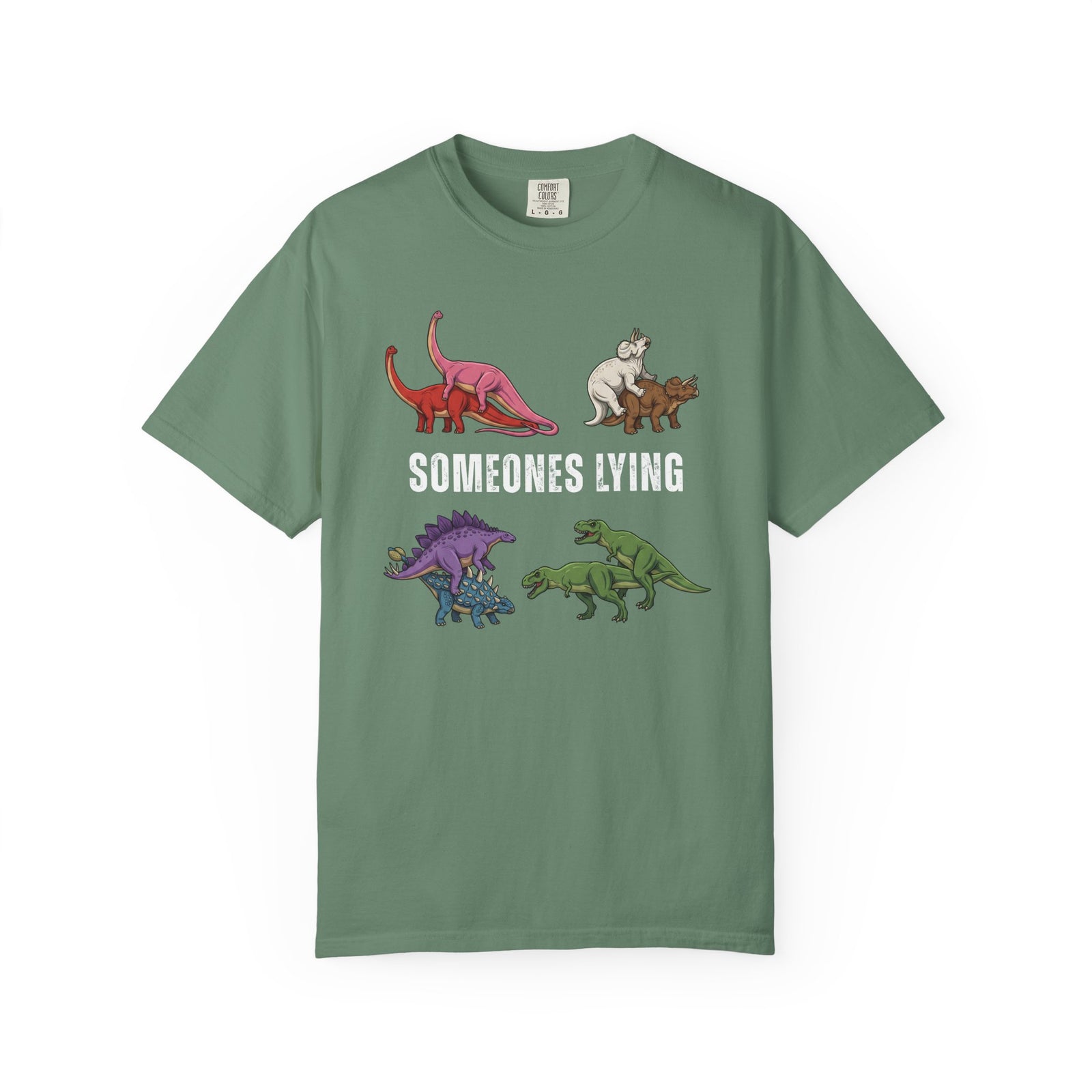 Someone's Lying Funny Dinosaur Tee