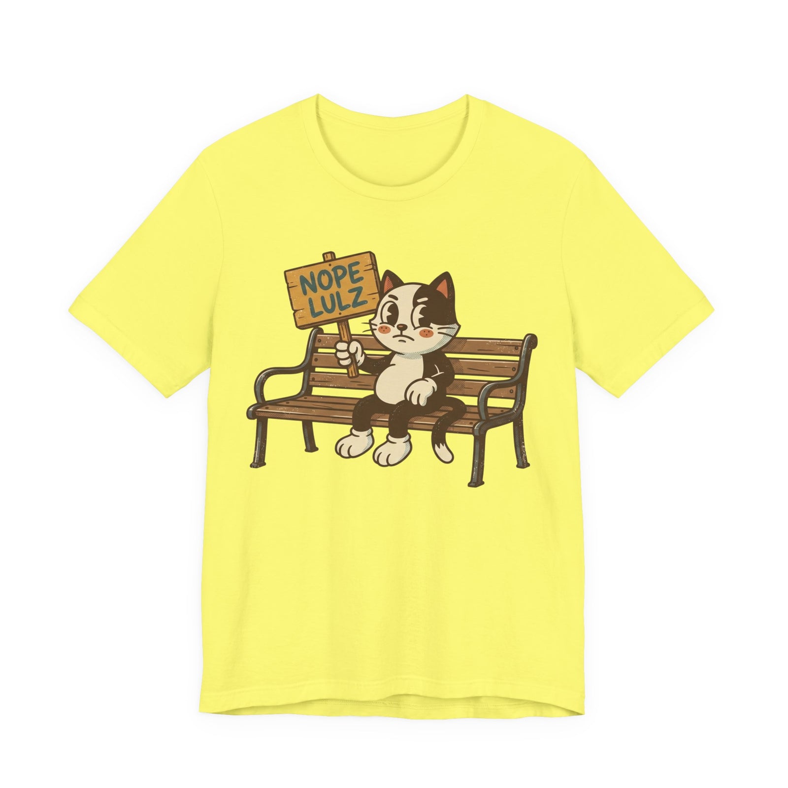 Nope Lulz Funny Retro Cat Tee