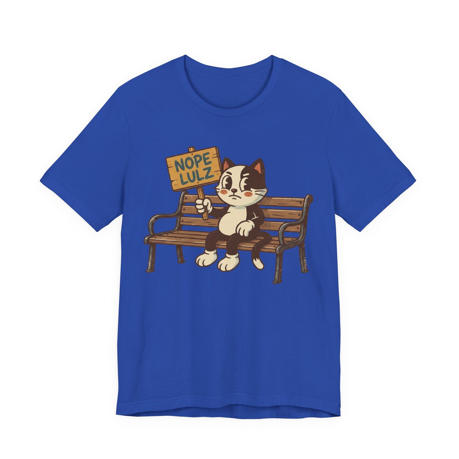 Nope Lulz Funny Retro Cat Tee