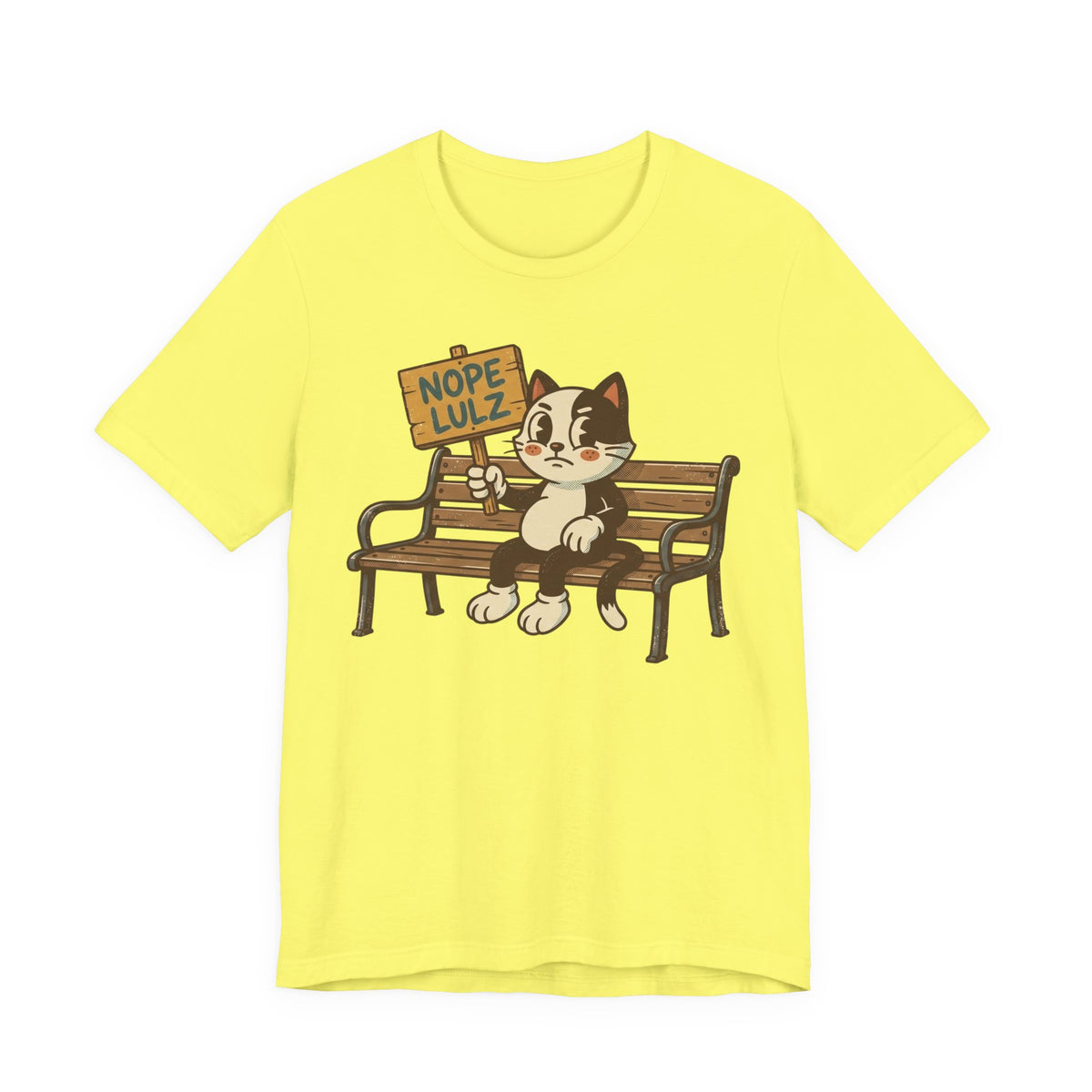 Nope Lulz Funny Retro Cat Tee