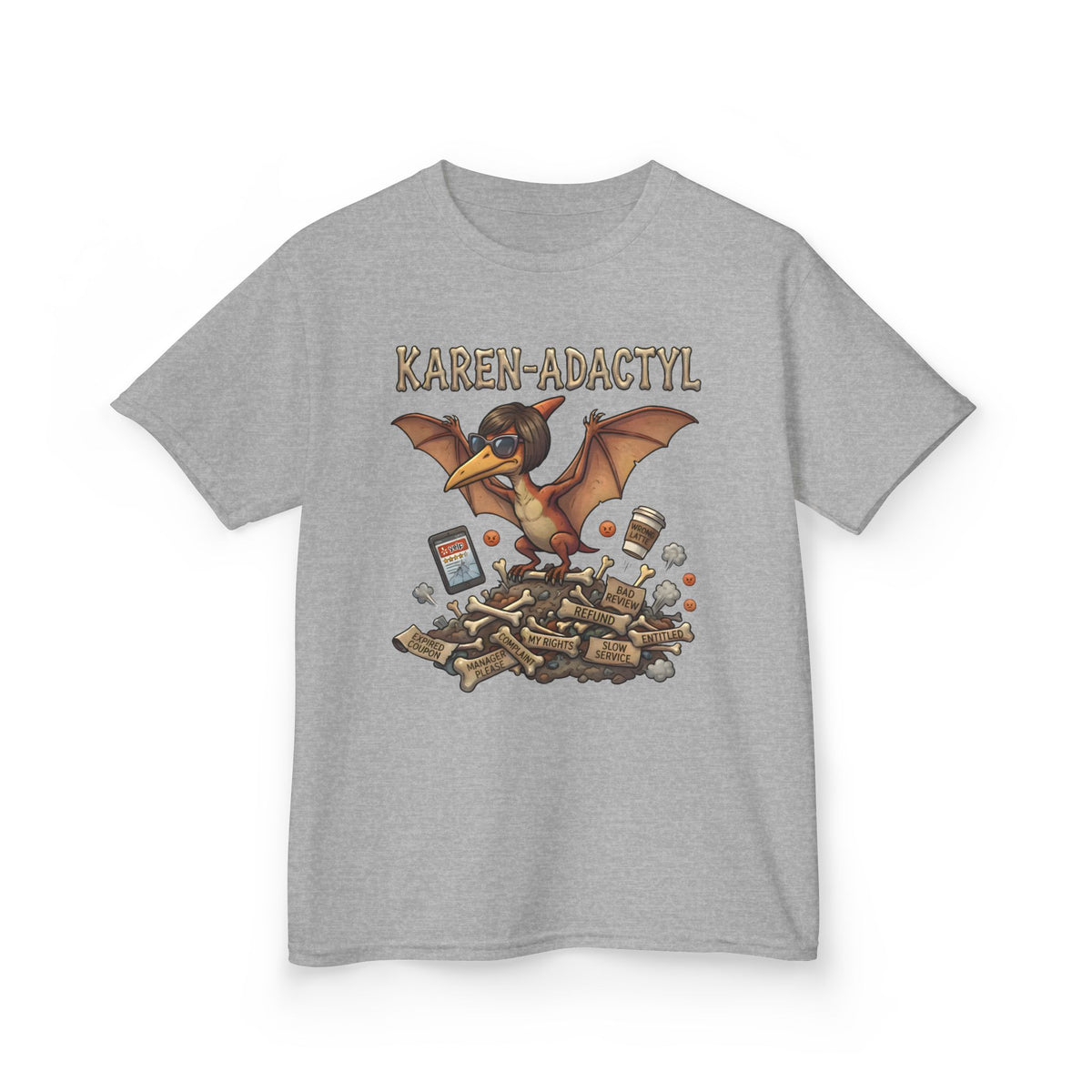 Karen-Adactyl Funny Kids Dinosaur Tee