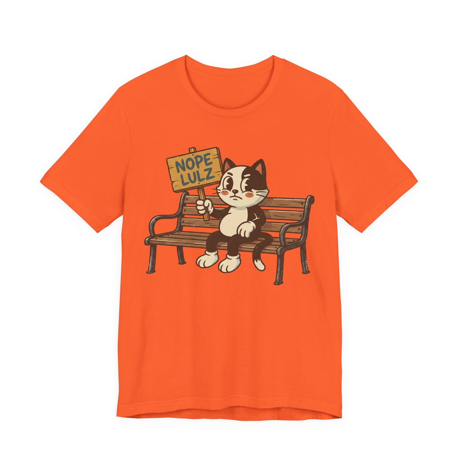Nope Lulz Funny Retro Cat Tee