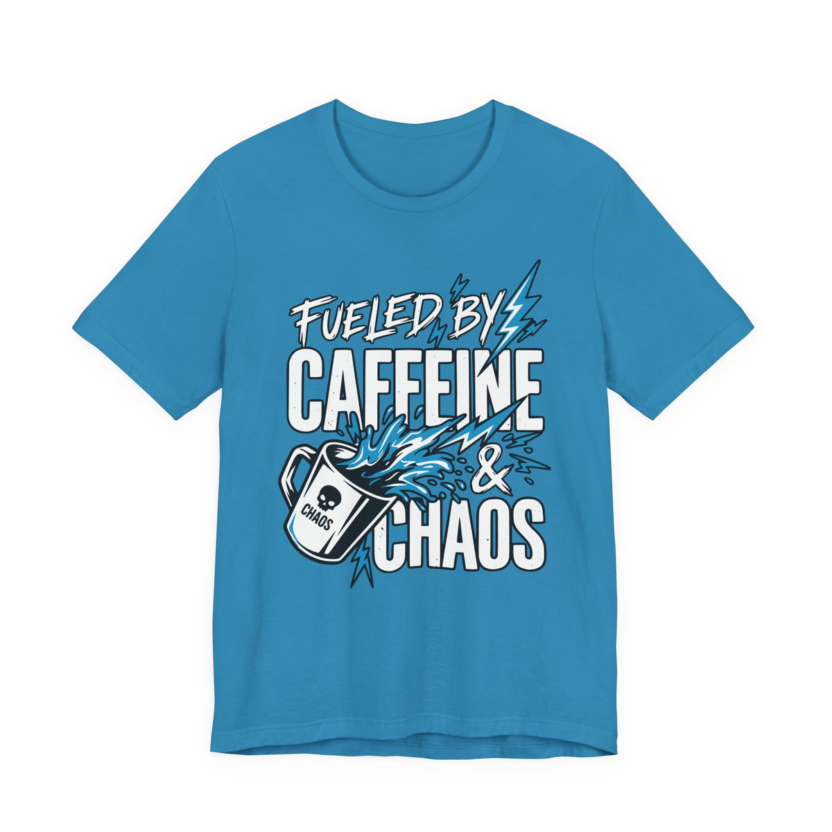 Fueled By Caffeine and Chaos Funny Dad T-Shirt