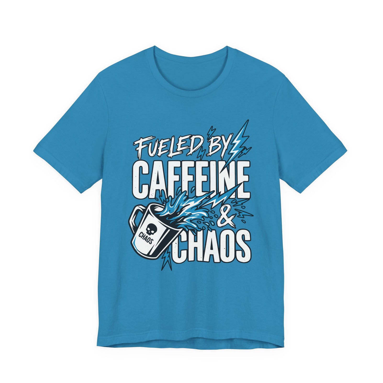 Fueled By Caffeine and Chaos Funny Dad T-Shirt