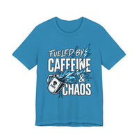 Fueled By Caffeine and Chaos Funny Dad T-Shirt