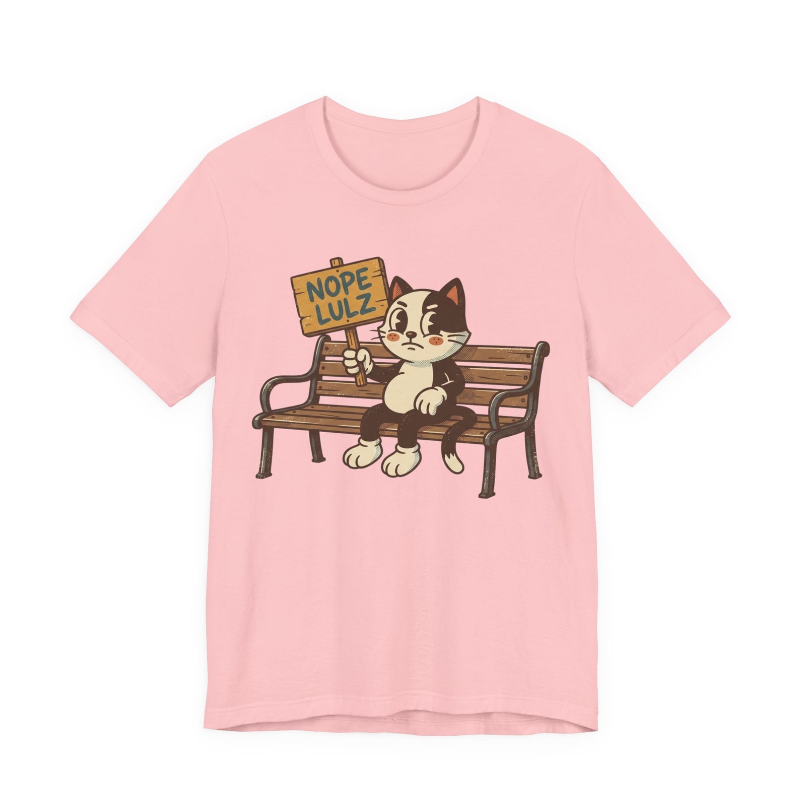 Nope Lulz Funny Retro Cat Tee