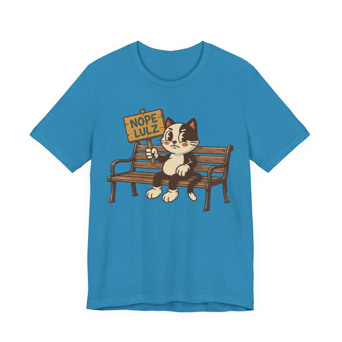 Nope Lulz Funny Retro Cat Tee