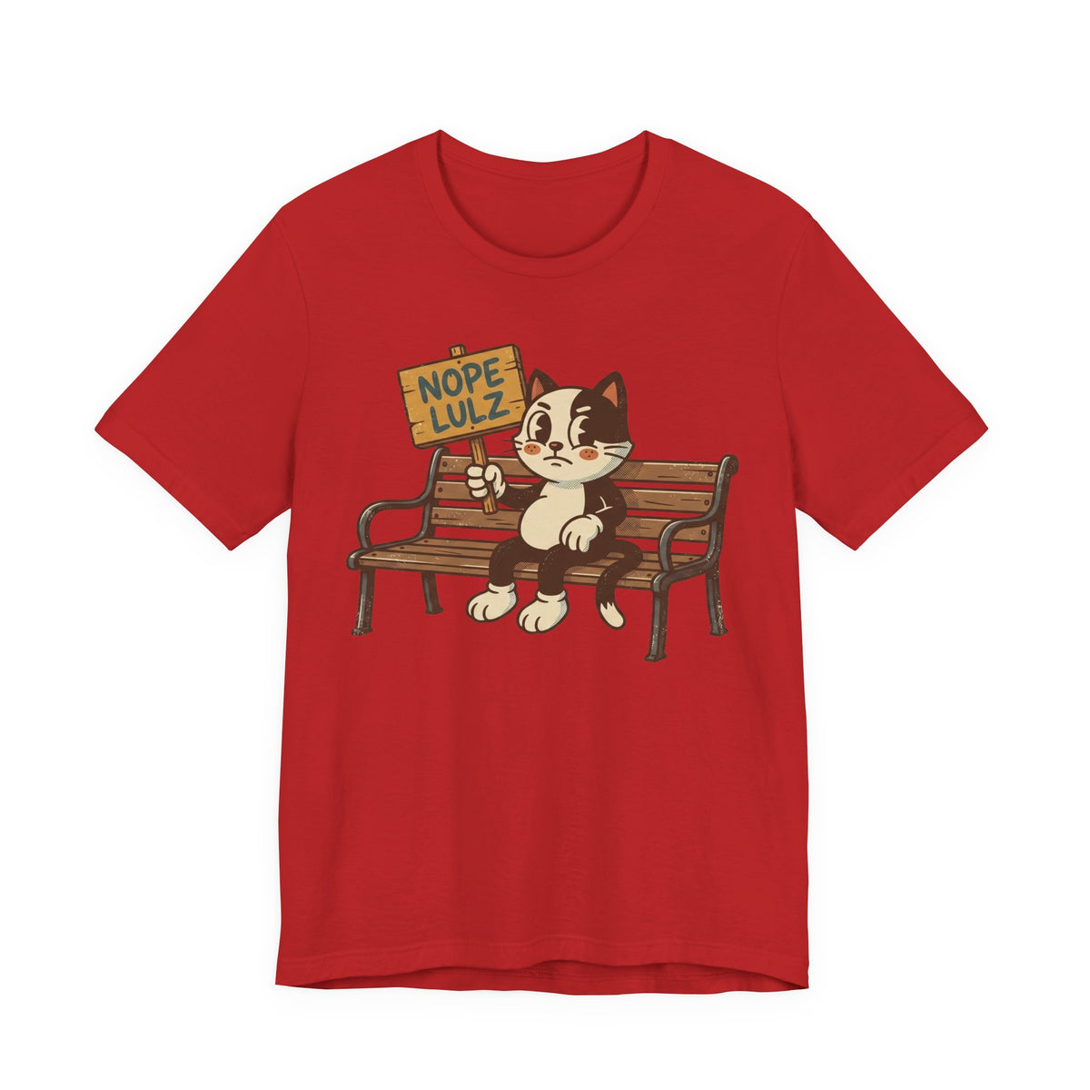 Nope Lulz Funny Retro Cat Tee