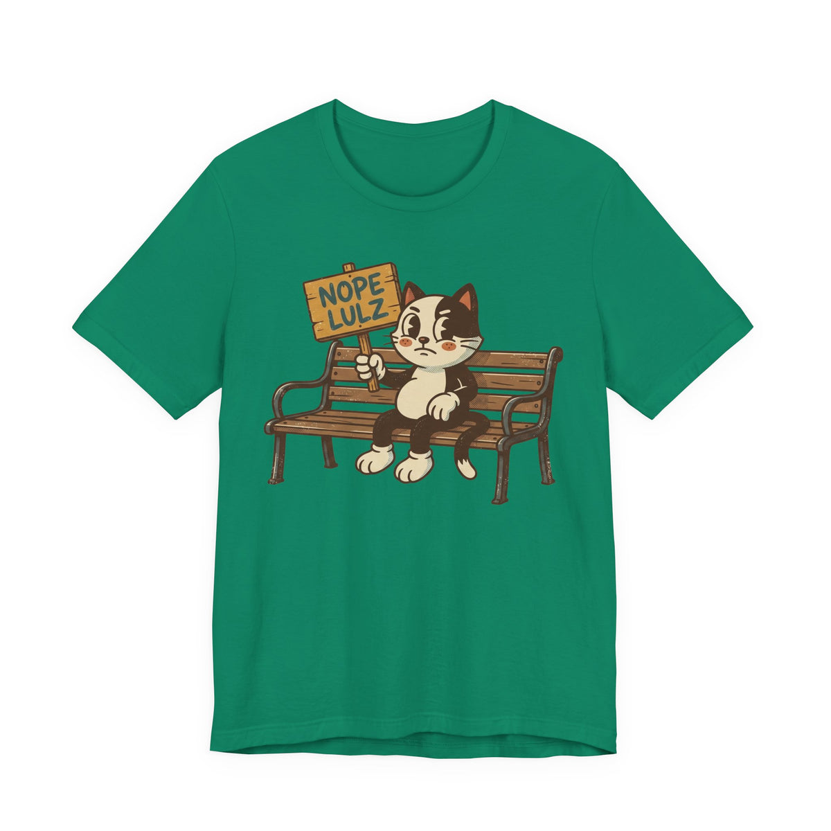 Nope Lulz Funny Retro Cat Tee