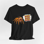 Barking Tarantula T‑Shirt — Funny Spider Cartoon Saying "Bark! Bark! Bark!"