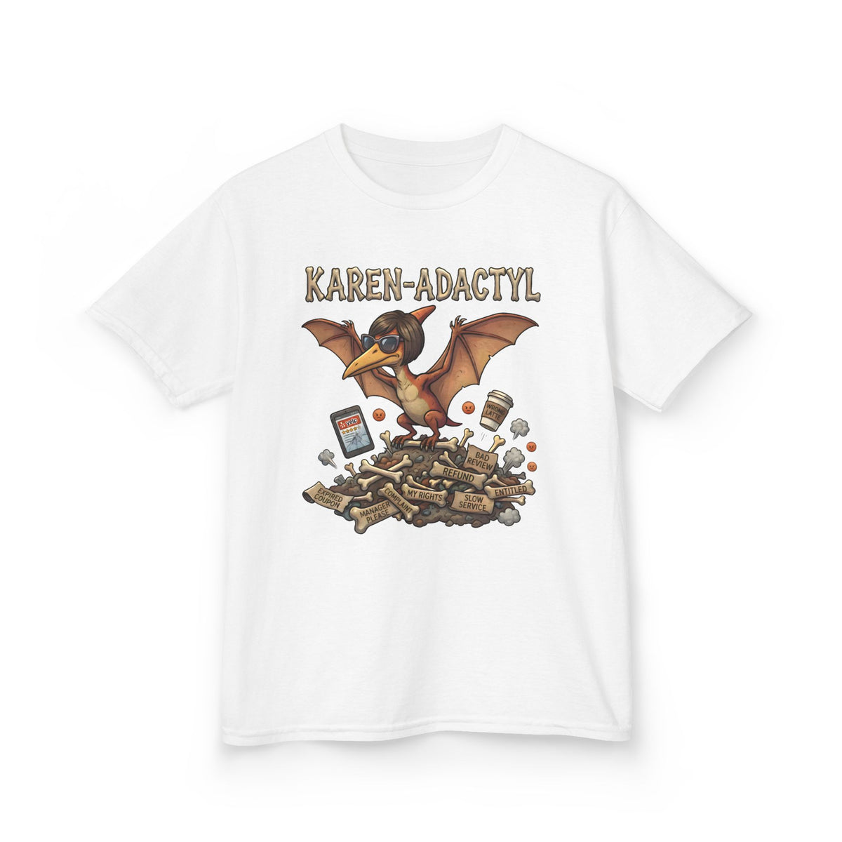Karen-Adactyl Funny Kids Dinosaur Tee