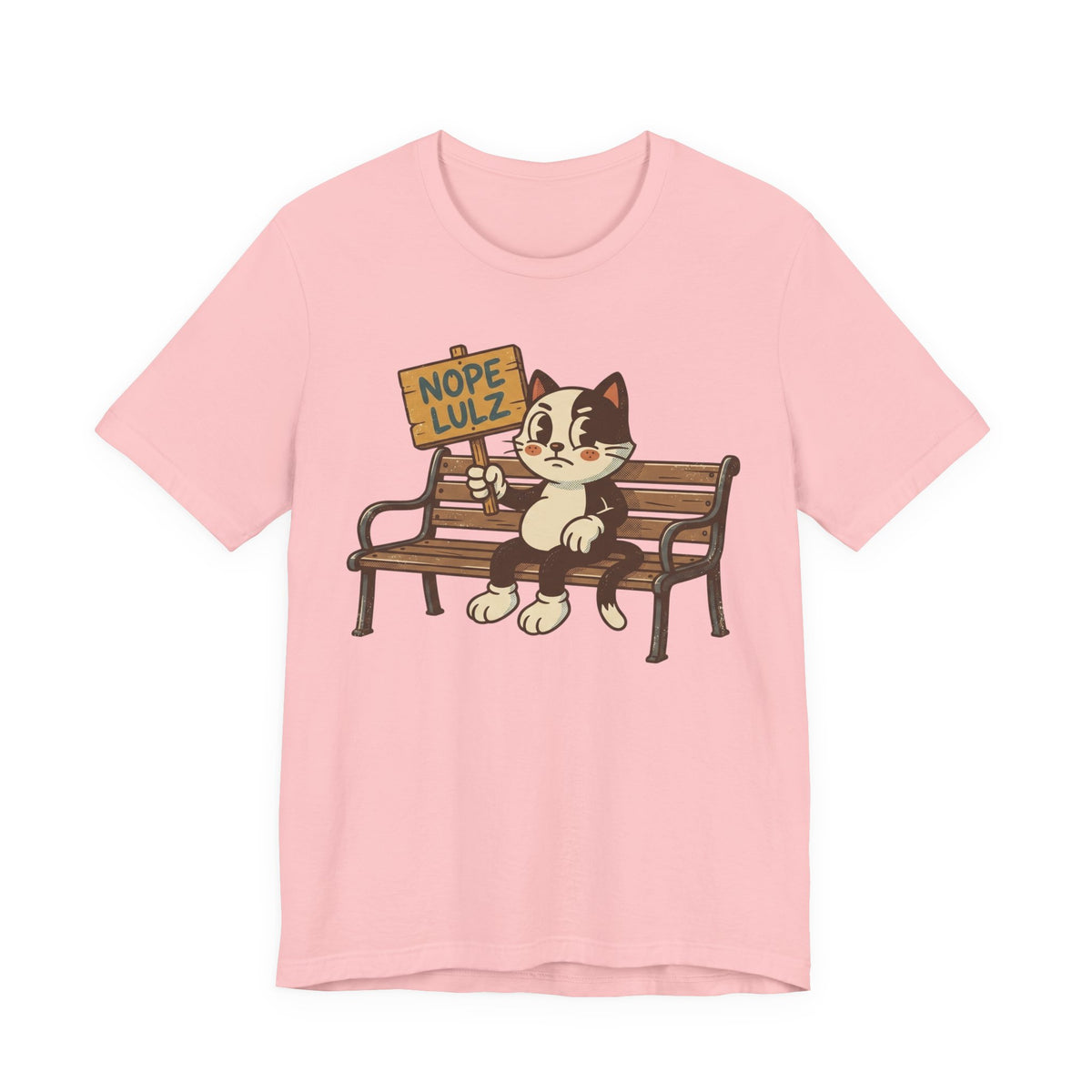 Nope Lulz Funny Retro Cat Tee