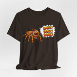 Barking Tarantula T‑Shirt — Funny Spider Cartoon Saying "Bark! Bark! Bark!"