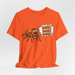 Barking Tarantula T‑Shirt — Funny Spider Cartoon Saying "Bark! Bark! Bark!"