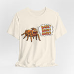 Barking Tarantula T‑Shirt — Funny Spider Cartoon Saying "Bark! Bark! Bark!"
