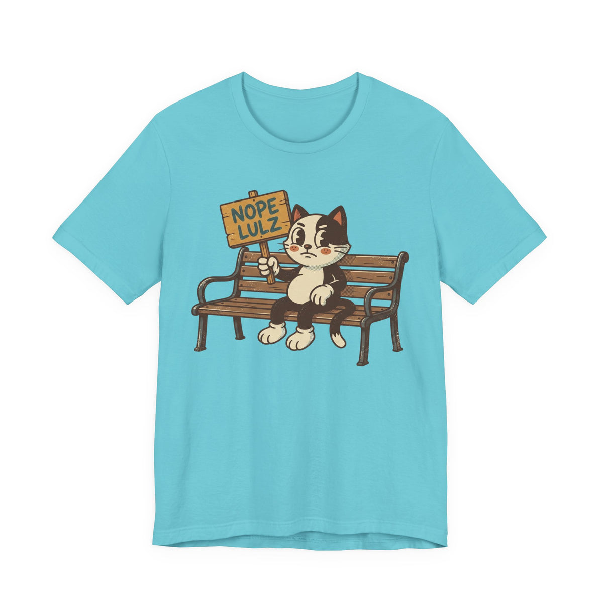 Nope Lulz Funny Retro Cat Tee