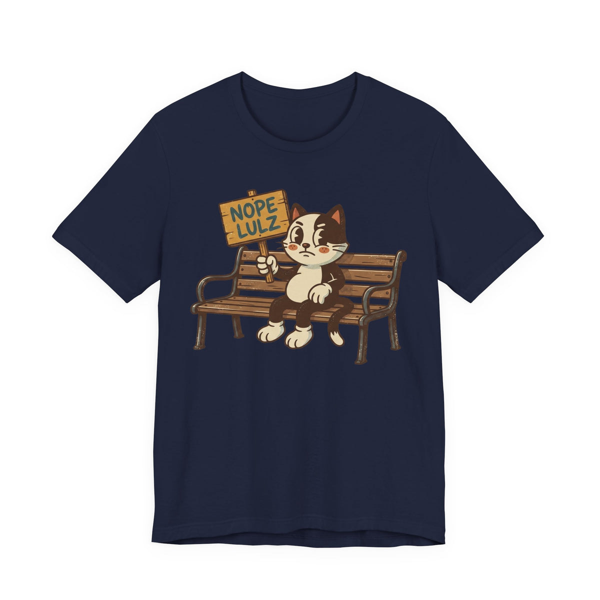 Nope Lulz Funny Retro Cat Tee