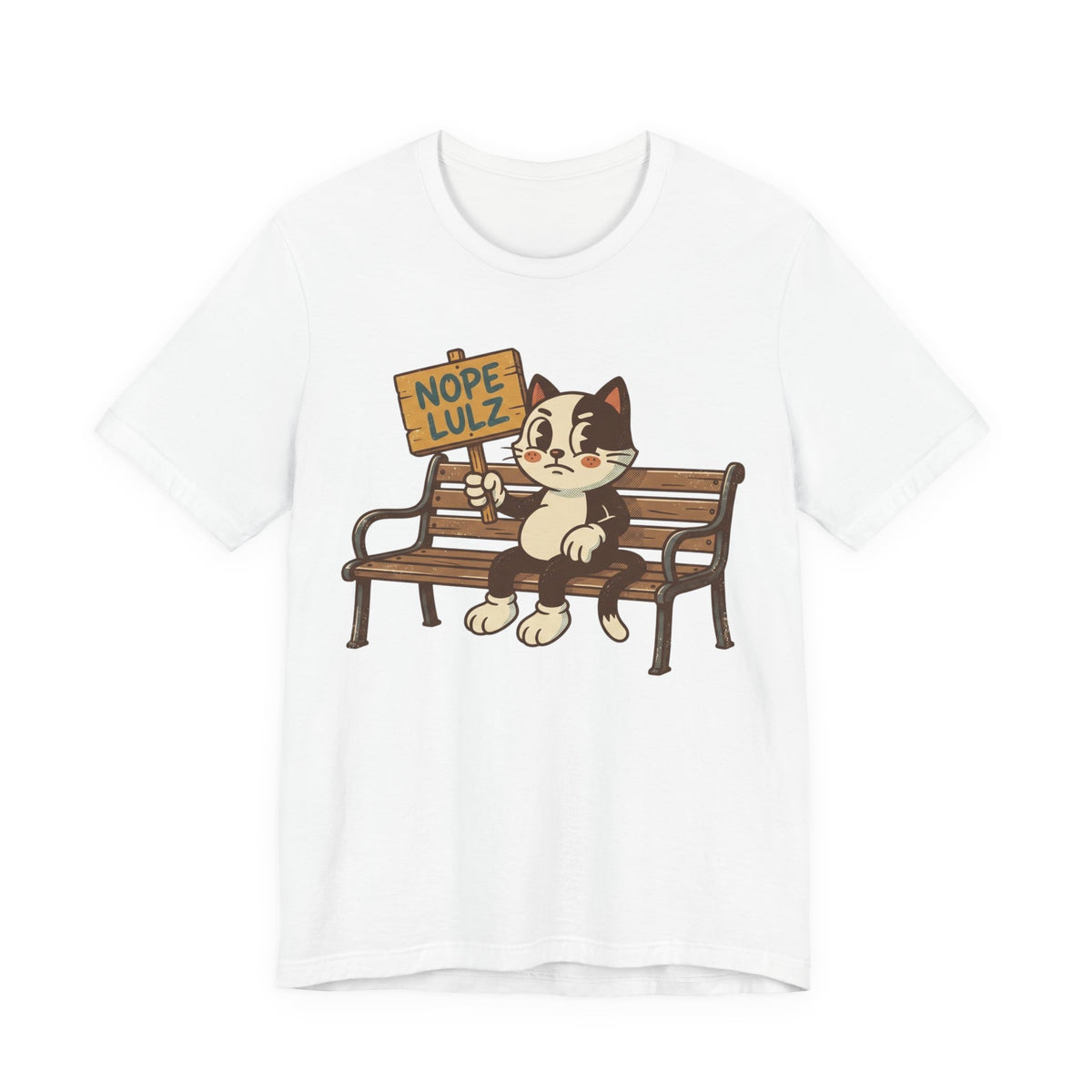 Nope Lulz Funny Retro Cat Tee