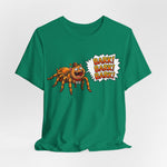 Barking Tarantula T‑Shirt — Funny Spider Cartoon Saying "Bark! Bark! Bark!"