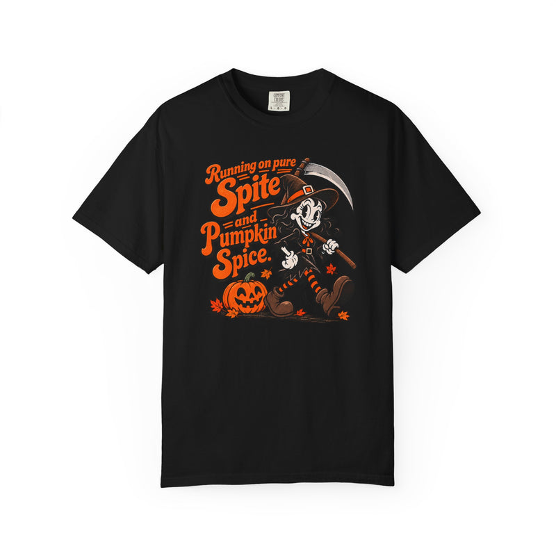 Running On Spite And Pumpkin Spice Funny Halloween Tee