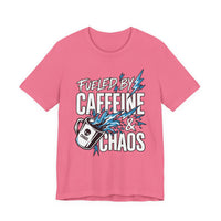 Fueled By Caffeine and Chaos Funny Dad T-Shirt