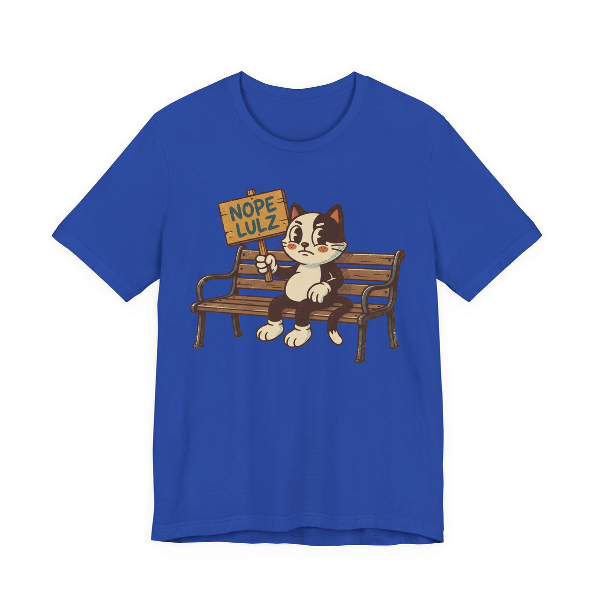 Nope Lulz Funny Retro Cat Tee