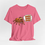 Barking Tarantula T‑Shirt — Funny Spider Cartoon Saying "Bark! Bark! Bark!"