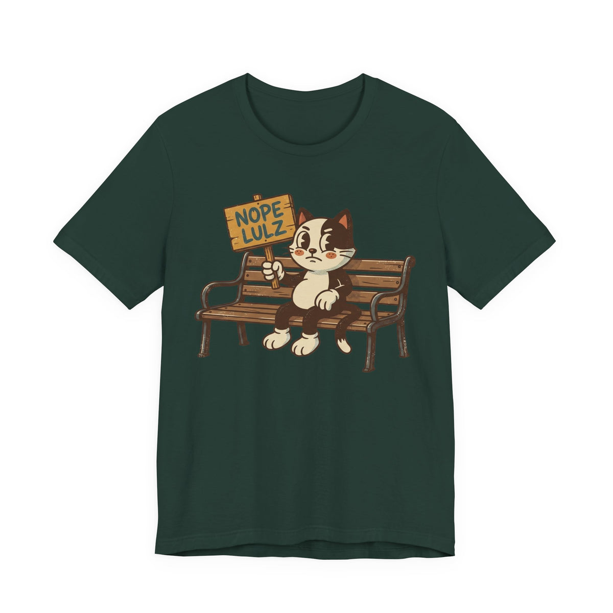 Nope Lulz Funny Retro Cat Tee