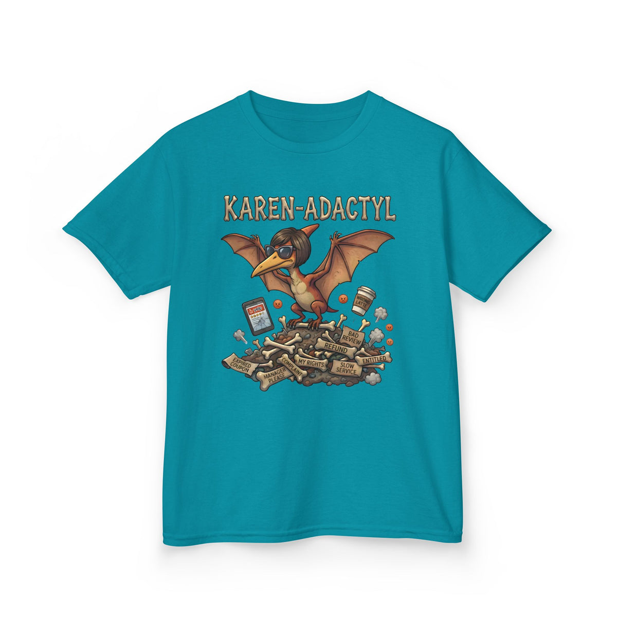 Karen-Adactyl Funny Kids Dinosaur Tee