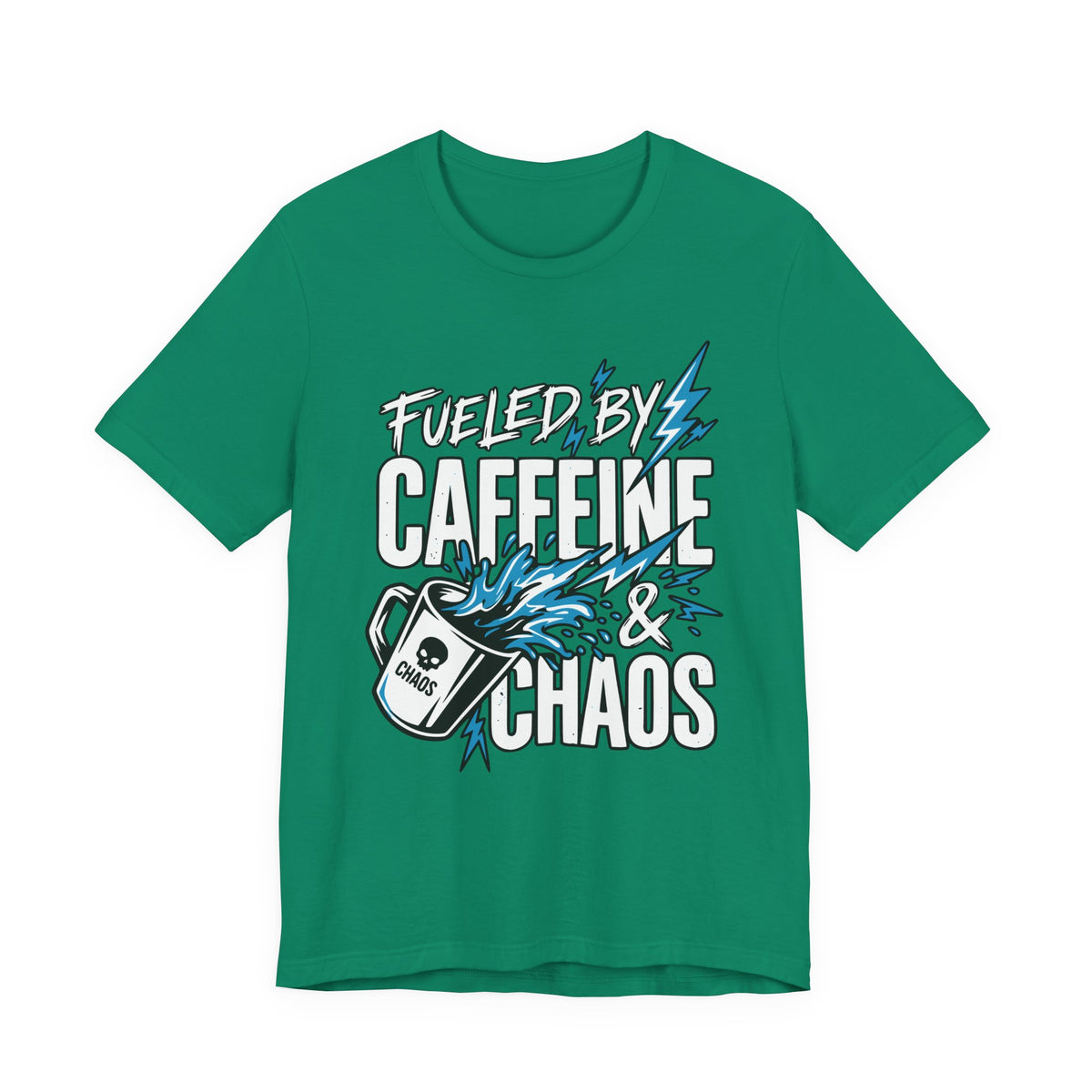Fueled By Caffeine and Chaos Funny Dad T-Shirt