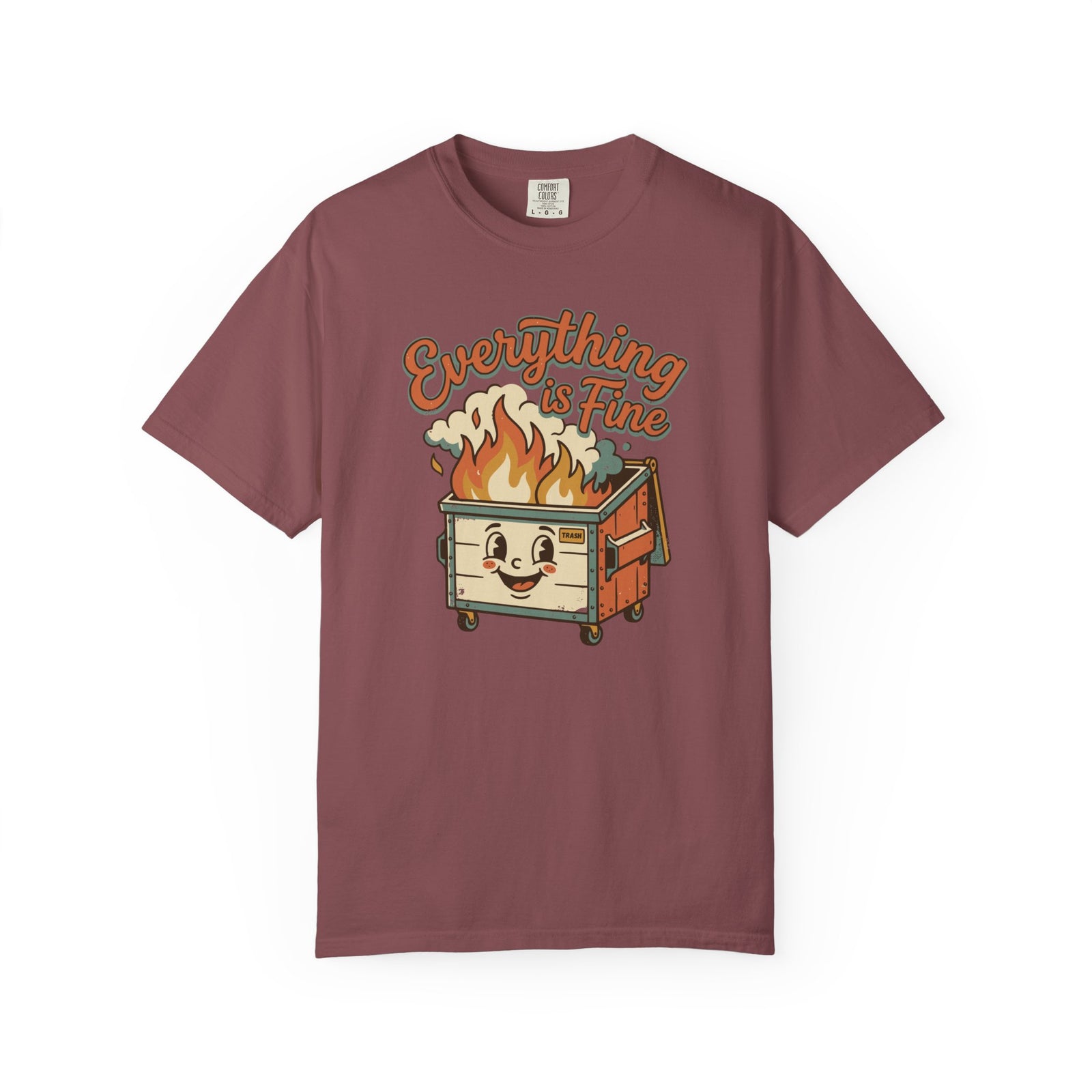 Everything Is Fine Funny Retro T-Shirt