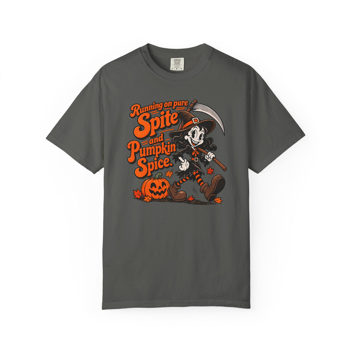 Running On Spite And Pumpkin Spice Funny Halloween Tee