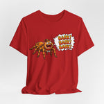 Barking Tarantula T‑Shirt — Funny Spider Cartoon Saying "Bark! Bark! Bark!"