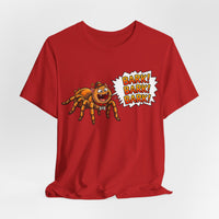 Barking Tarantula T‑Shirt — Funny Spider Cartoon Saying "Bark! Bark! Bark!"