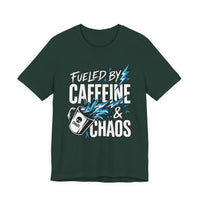 Fueled By Caffeine and Chaos Funny Dad T-Shirt