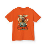 I’m Just Here to Overreact Funny Kids T-Shirt