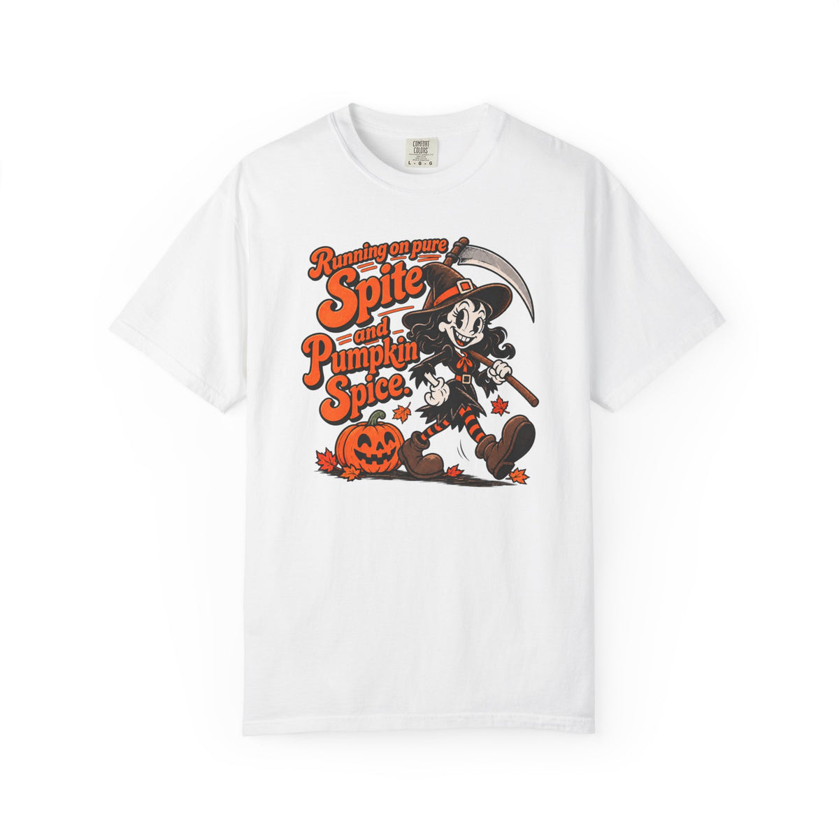 Running On Spite And Pumpkin Spice Funny Halloween Tee