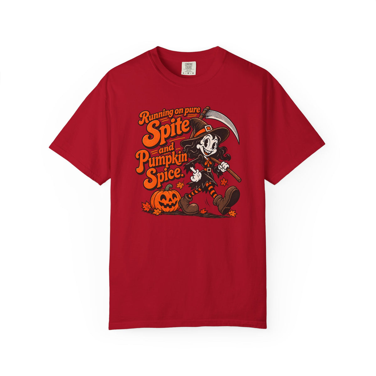 Running On Spite And Pumpkin Spice Funny Halloween Tee