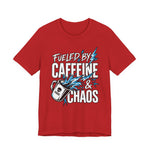 Fueled By Caffeine and Chaos Funny Dad T-Shirt