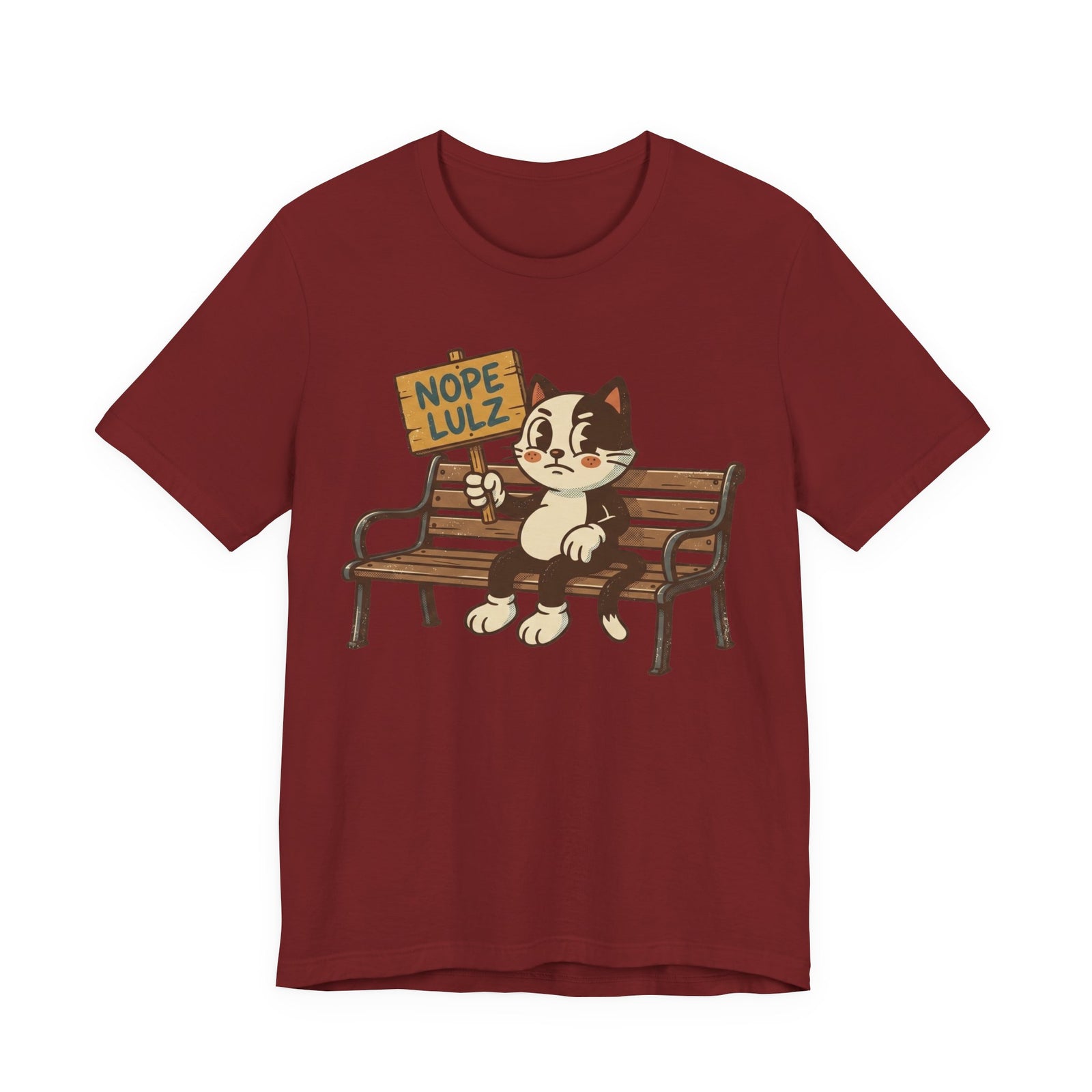 Nope Lulz Funny Retro Cat Tee