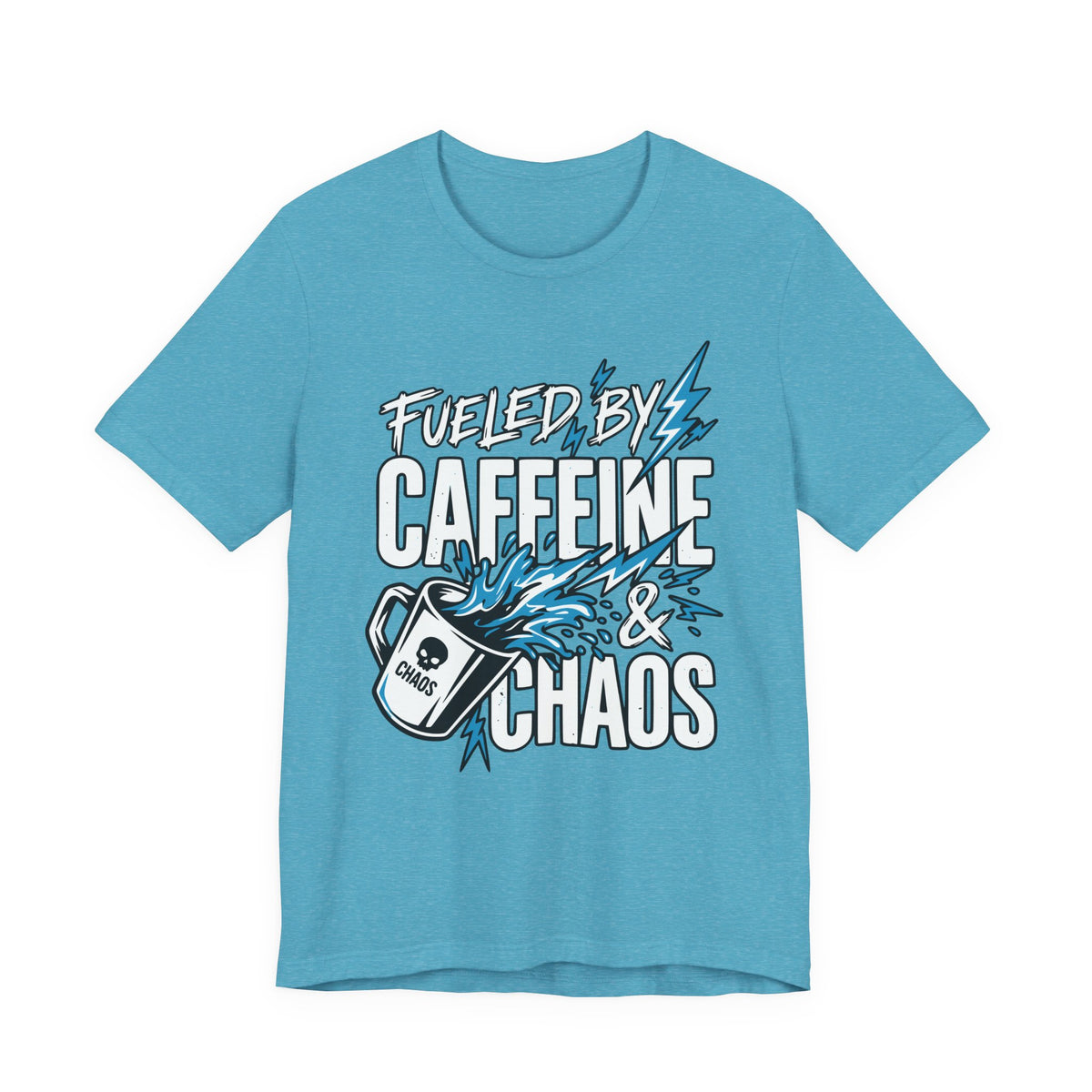 Fueled By Caffeine and Chaos Funny Dad T-Shirt
