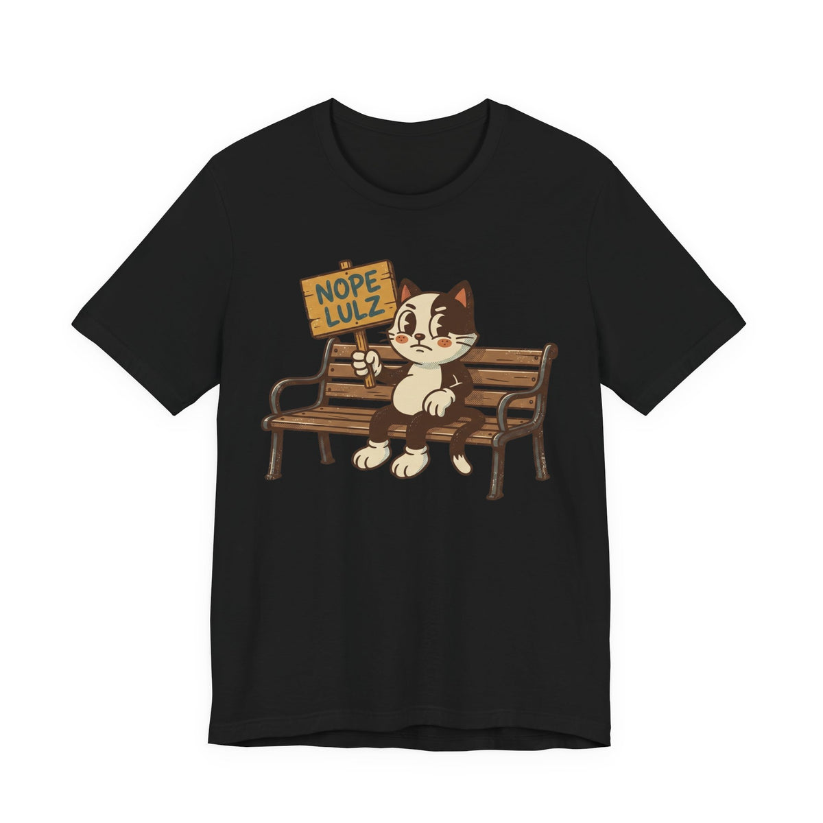 Nope Lulz Funny Retro Cat Tee