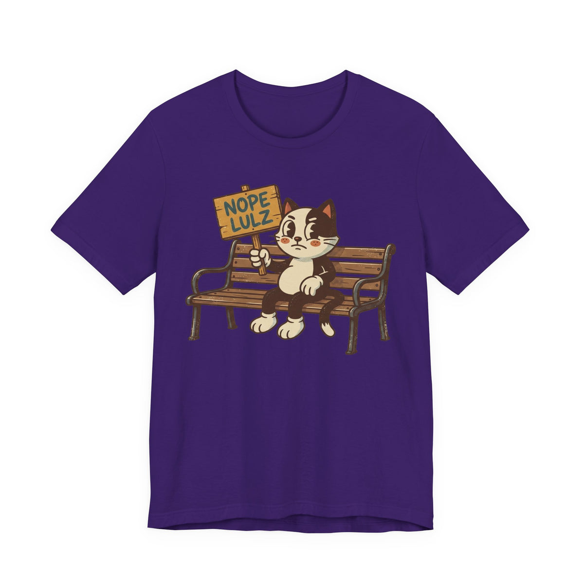 Nope Lulz Funny Retro Cat Tee