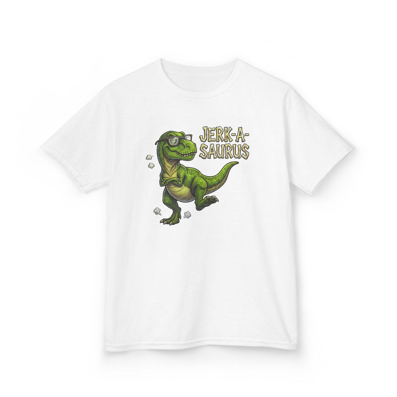 Jerk-a-Saurus Funny Kids Dinosaur T-Shirt
