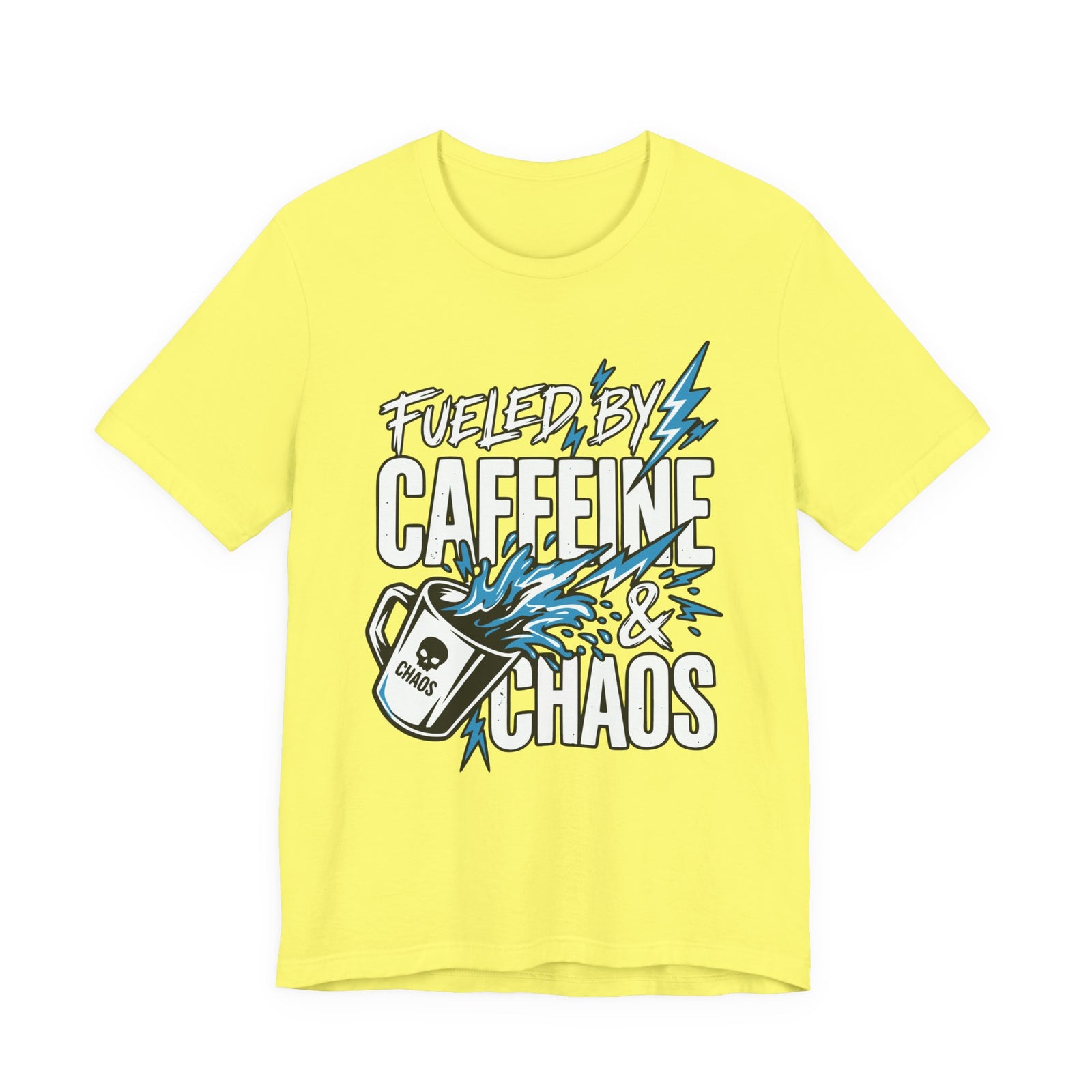 Fueled By Caffeine and Chaos Funny Dad T-Shirt