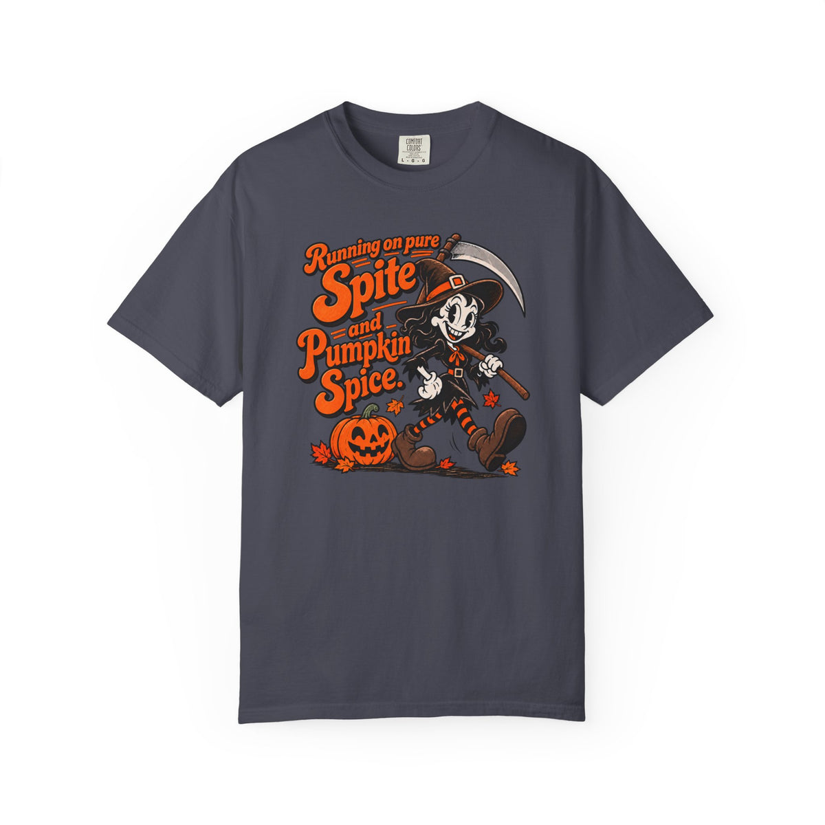 Running On Spite And Pumpkin Spice Funny Halloween Tee