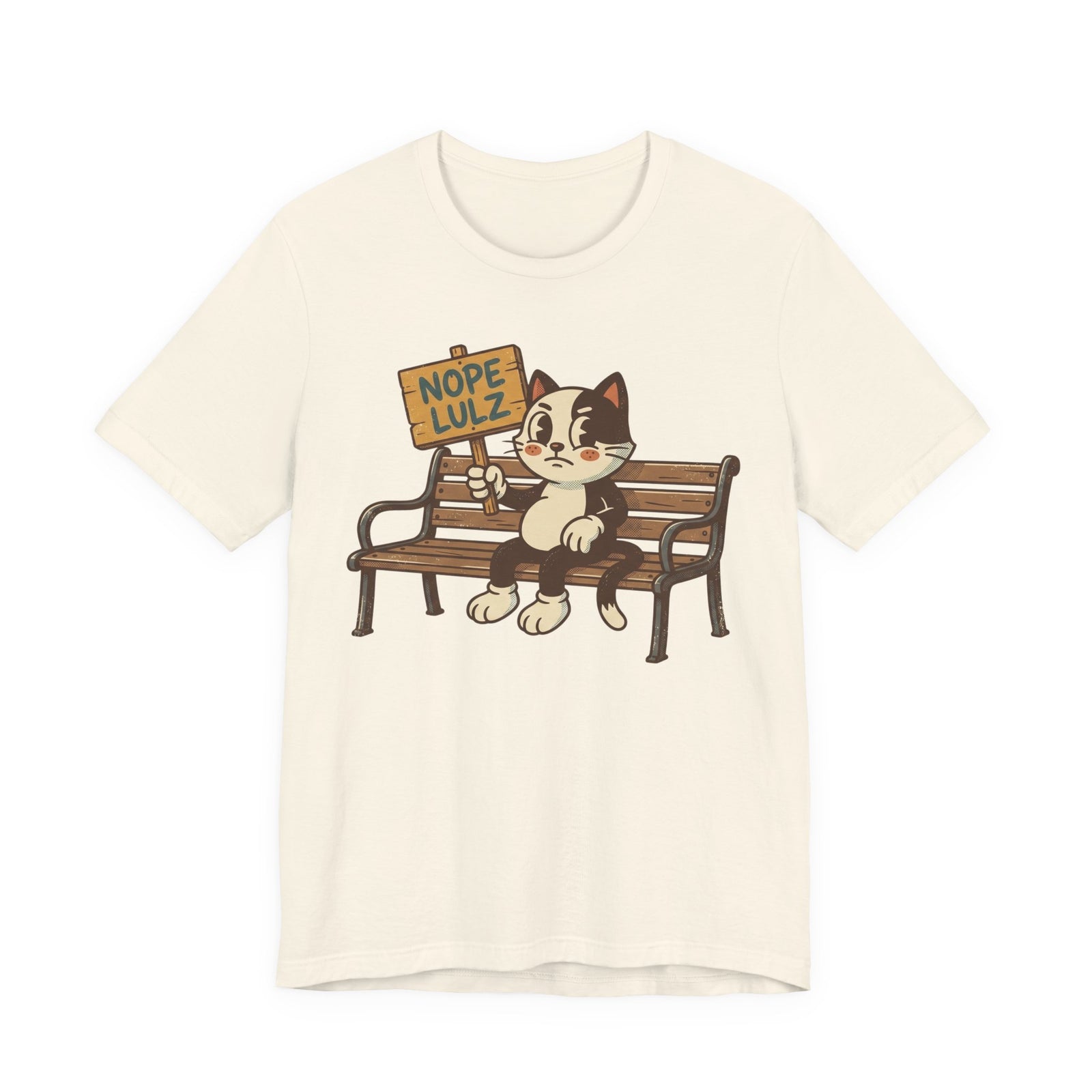 Nope Lulz Funny Retro Cat Tee