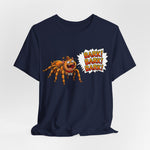 Barking Tarantula T‑Shirt — Funny Spider Cartoon Saying "Bark! Bark! Bark!"