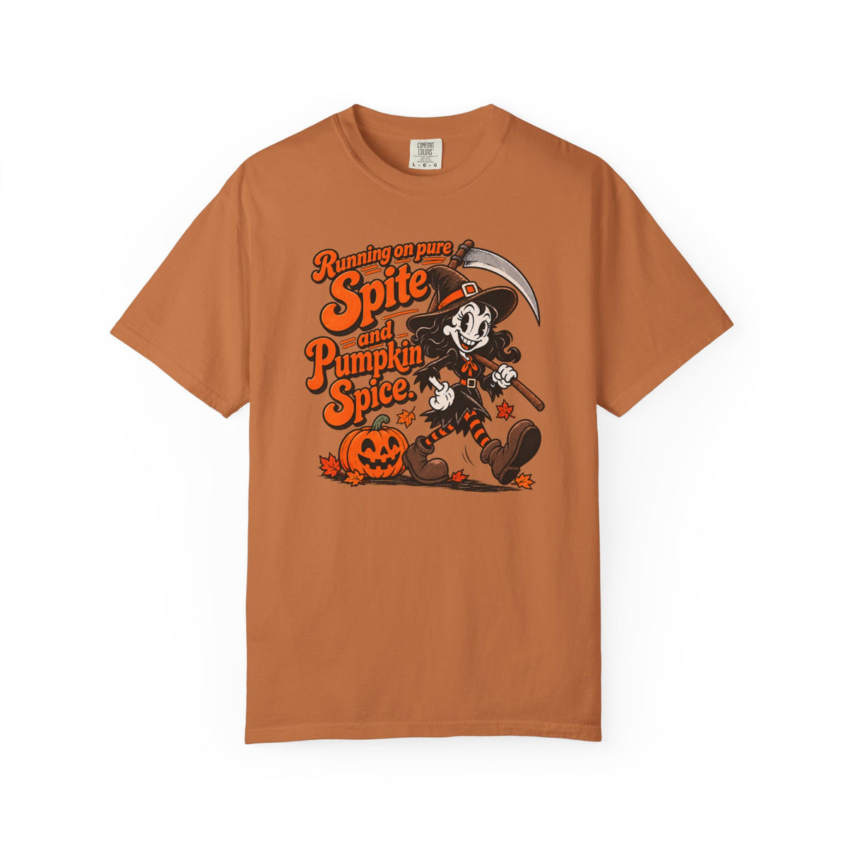 Running On Spite And Pumpkin Spice Funny Halloween Tee